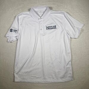 VANSport White Latitude‎ Margaritaville Embroidered Golf Polo Shirt Mens Medium